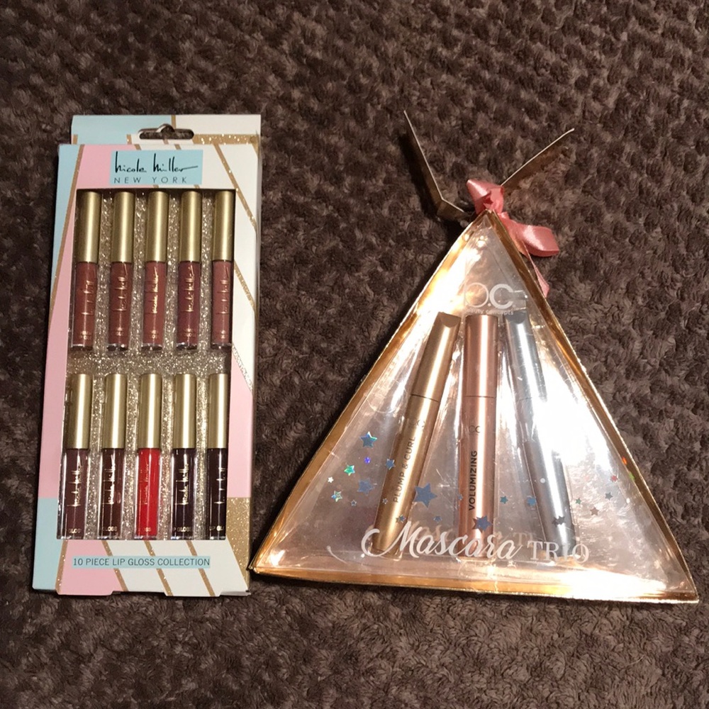 Trio of Mascara and 10 piece lip gloss collection